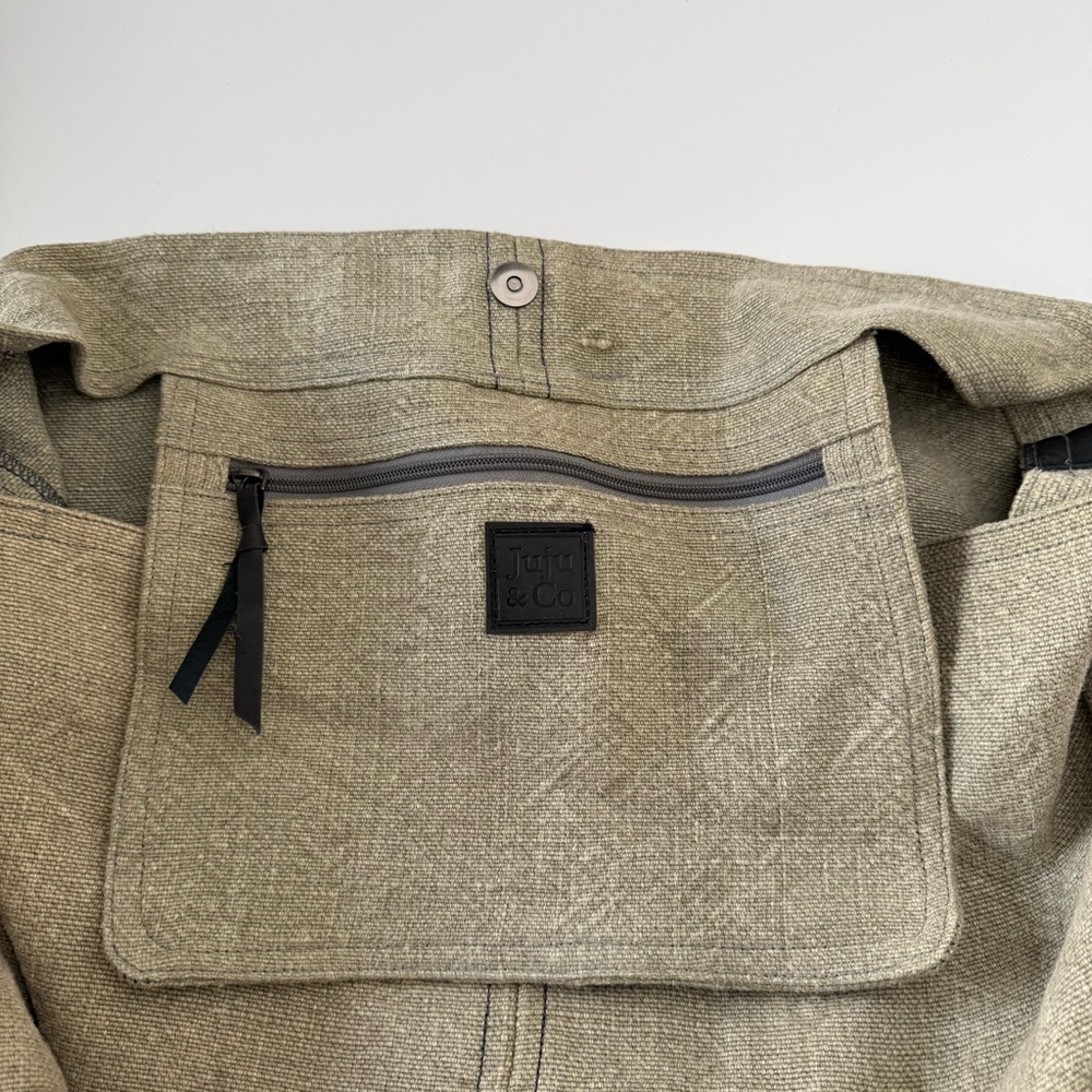 JuJu & Co Large Jute Carryall Bag with Adjustable Strap - Picture 4 of 11